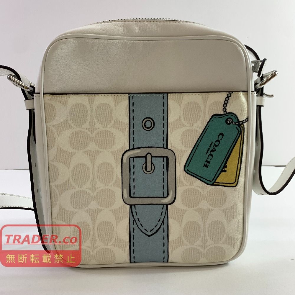 からんば羽ナポレオン ショップ別注シルバーコーチドック 04w7124▽※【中古】COACH コーチ ショルダーバッグ ハドソン クロス