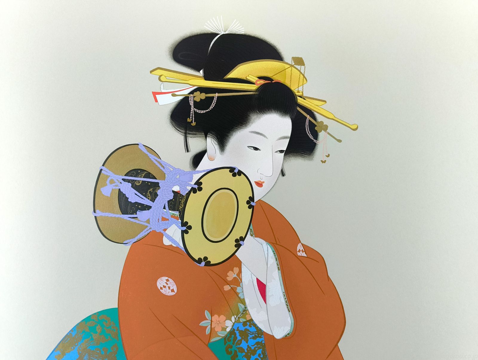 上村松園 「鼓の音」 シルクスクリーン 版画 絵画 - メルカリ