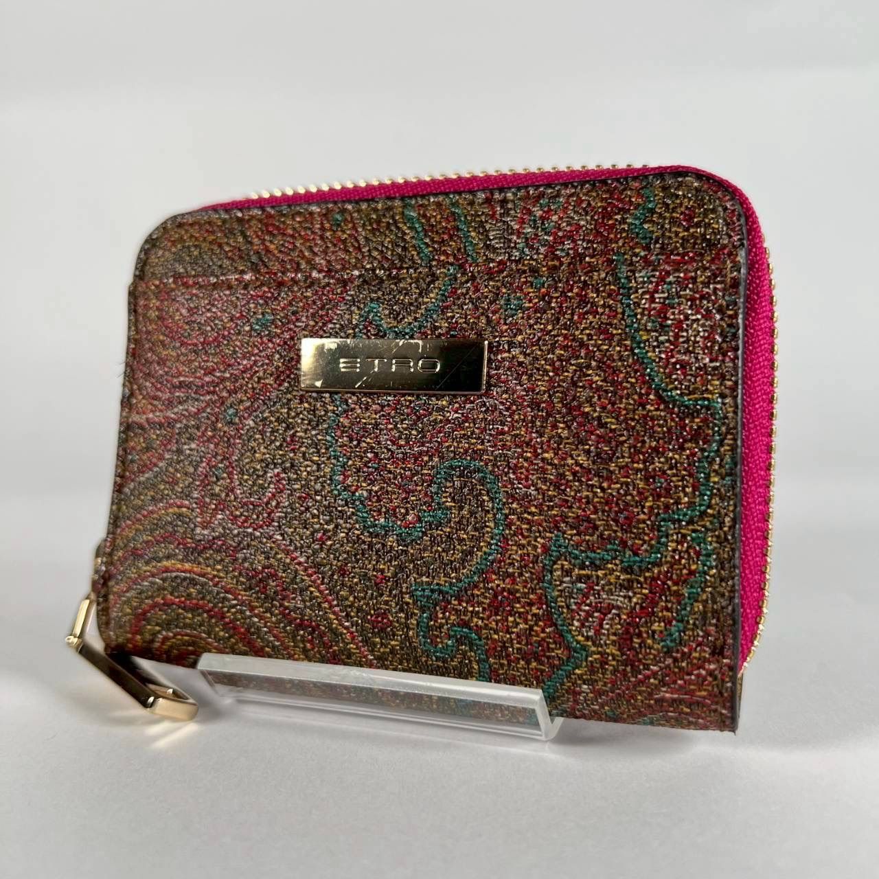 S-36 美品 ETRO エトロ コインケース 小銭入れ ペイズリー柄 レザー 2260003268854 6-5