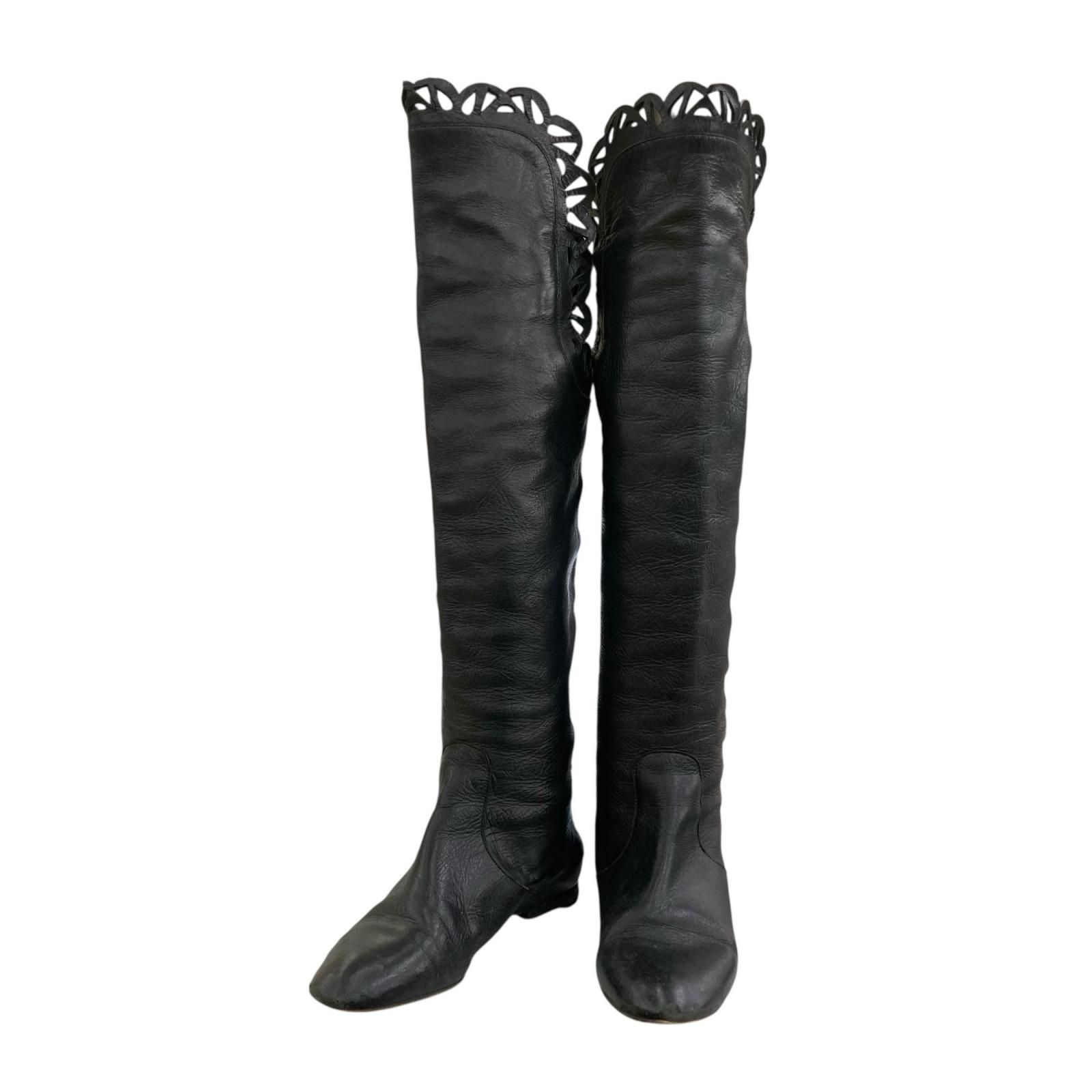 【高級】Chloe クロエ ロングブーツ レザー パディントン 36 186005 現状品 Chloe クロエ ロングブーツ 36 23cm ブラック レザー