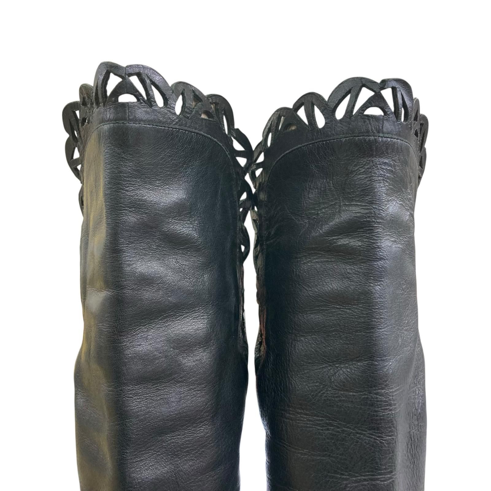 186005 現状品 Chloe クロエ ロングブーツ 36 23cm ブラック レザー