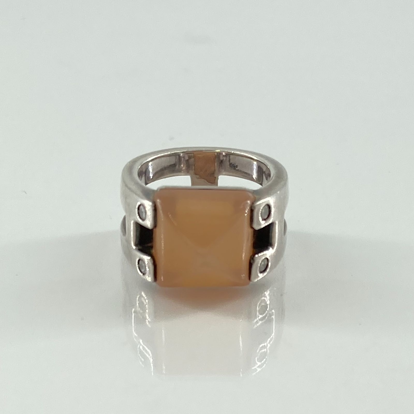 HERMES(エルメス) メドール ムーンストーン 4Pダイヤモンド リング
