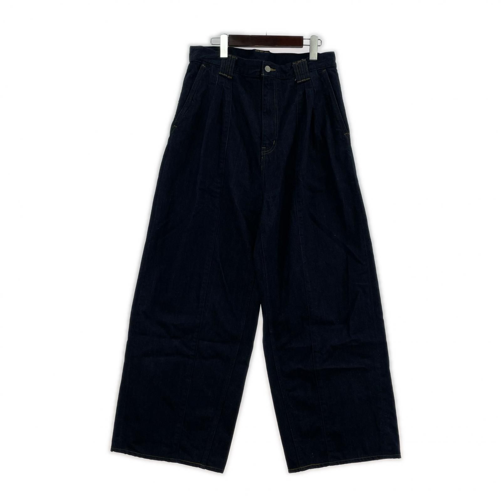 YOKE Denim 3pleated Wide-leg Trousers 3 ｲﾝﾃﾞｨｺﾞ - メルカリ