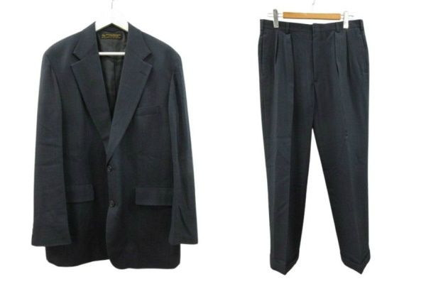 ブルックスブラザーズ BROOKS BROTHERS 90s セットアップ シングルスーツ USA製 2ボタン 2タック ウール ネイビー 41/35 40/34