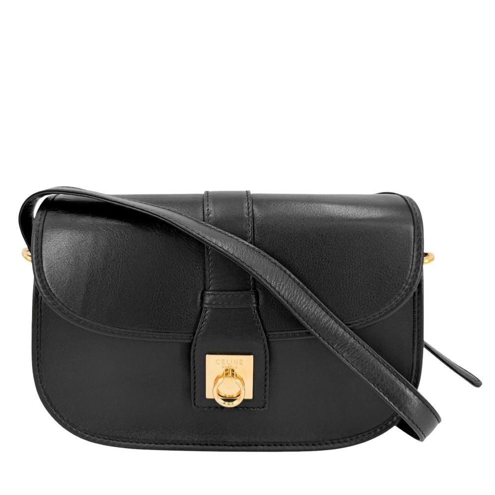 CELINE ブラックショルダーバッグ 保存袋付き セリーヌ ショルダーバッグ レディース ポシェット 肩掛け 斜め掛け