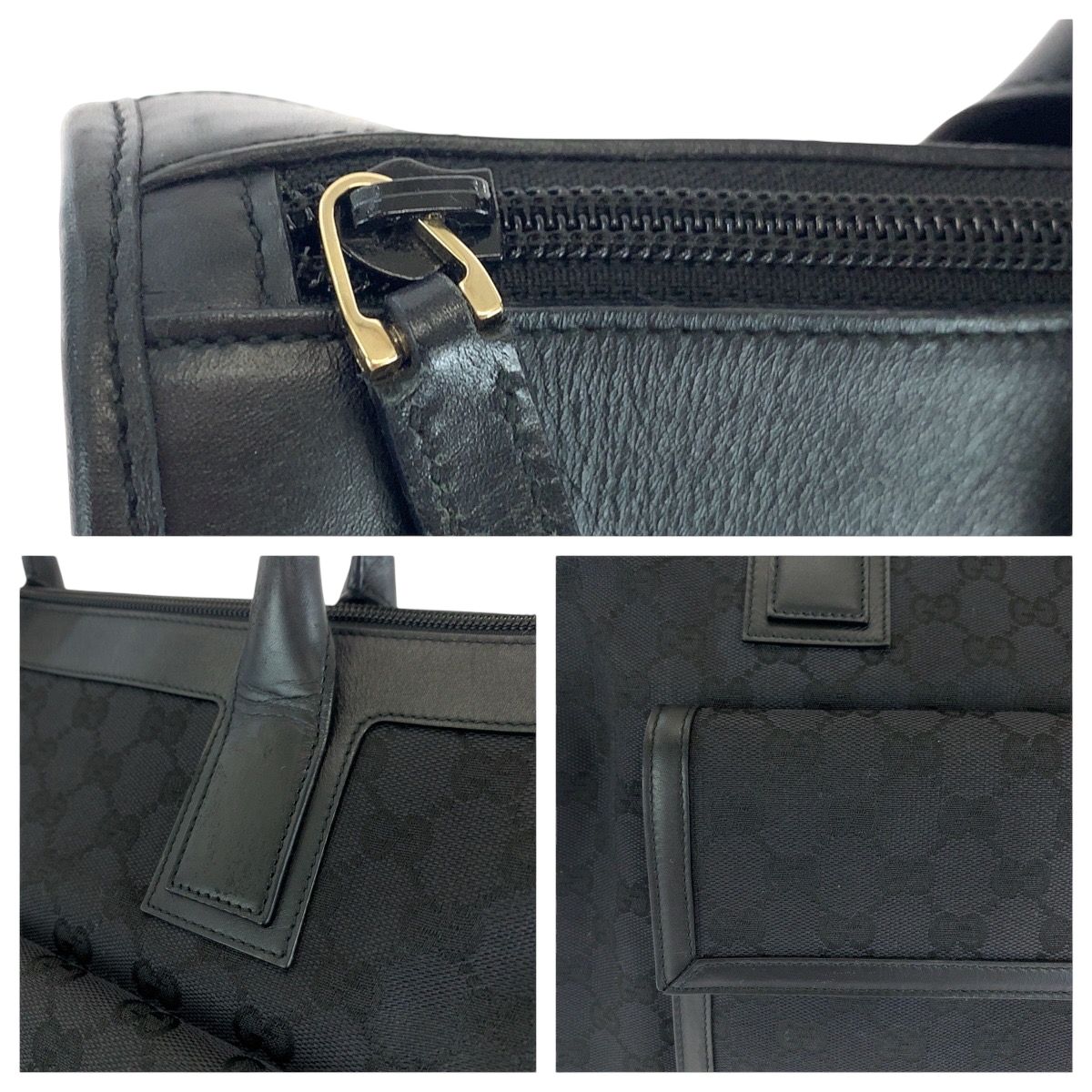 美品 GUCCI グッチ ブラック 黒 シルバー金具 GGキャンバス 000 0854