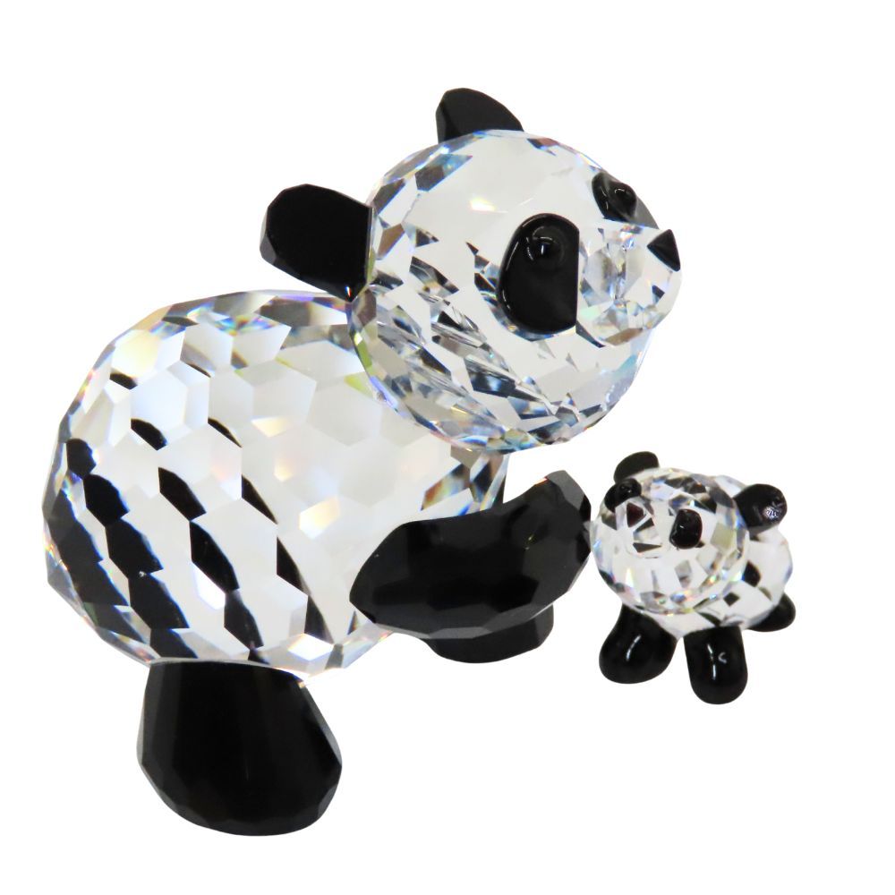 【中古】SWAROVSKI スワロフスキー クルスタルアニマル パンダの親子 フィギュリン パンダ・小パンダ クリスタルガラス ガラス細工 セット ペア インテリア 置物 透明 クリア ブラック 黒 オブジェ A2404070【無料ギフトラッピング承ります】 中古】SWAROVSKI スワロフスキー クルスタルアニマル パンダの親子