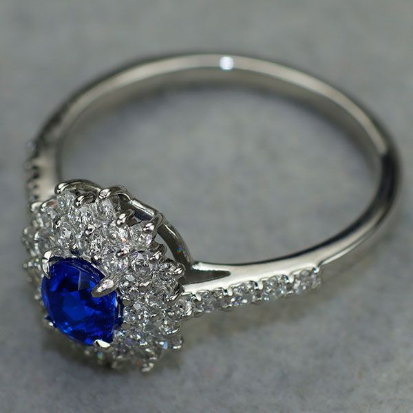 新品 Pt900 上質アウイナイト ダイヤモンド リング 0.41ct D0.56ct