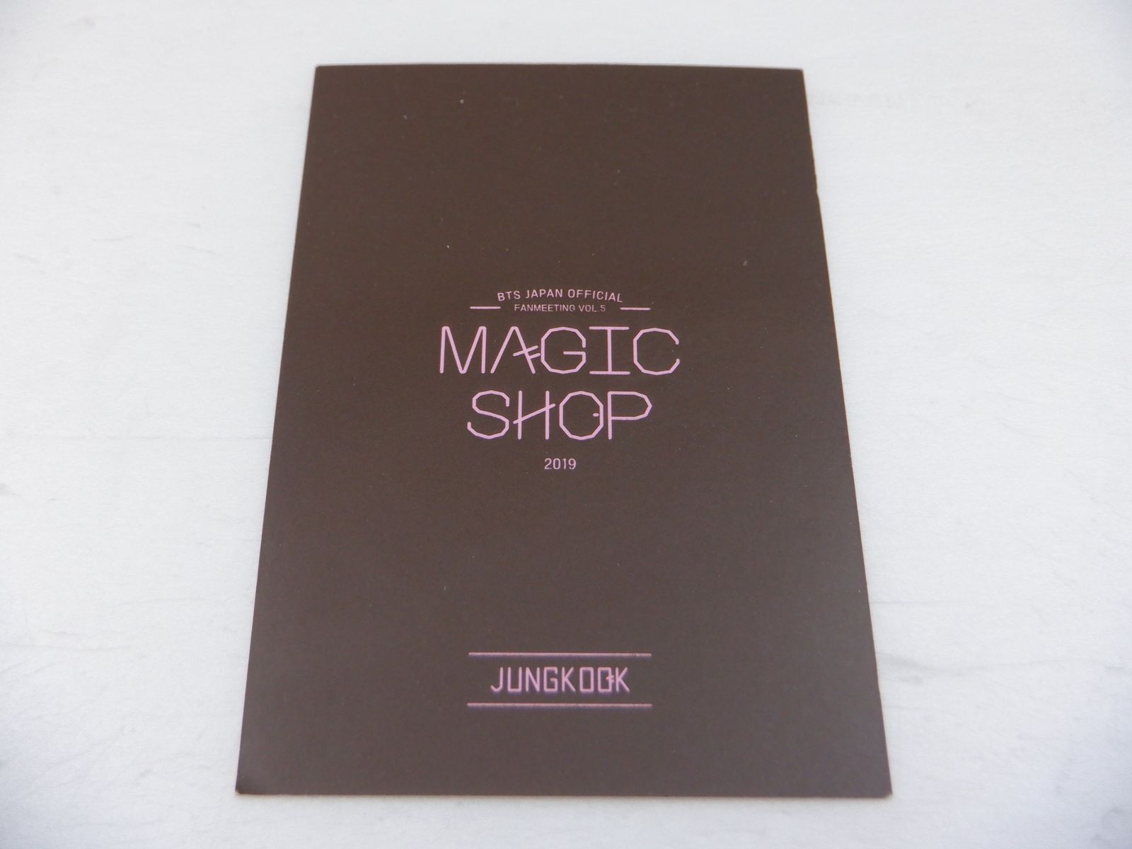 BTS JUNGKOOK トレカ 2019 MAGIC SHOP クリップボード 付属ミニフォト