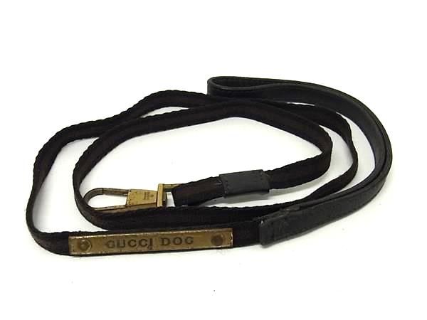 GUCCI グッチ キャンバス ドッグリード 犬用 ペット用品 ブラック系