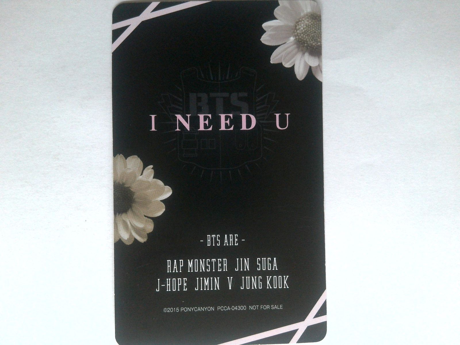 BTS JUNGKOOK トレカ I NEED U-Japanese Ver.- 通常盤 初回生産分 封入
