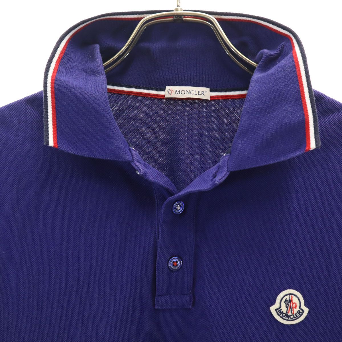 MONCLER モンクレール 半袖 MAGLIA ポロシャツ S 青紫 メンズ 古着