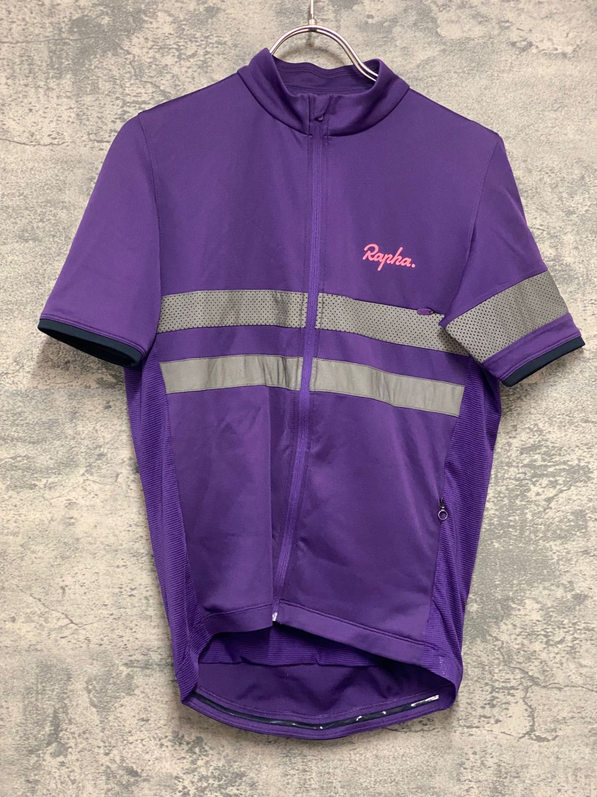 KF638 ラファ Rapha MEN´S BREVET JERSEY 半袖 サイクルジャージ 紫 S 