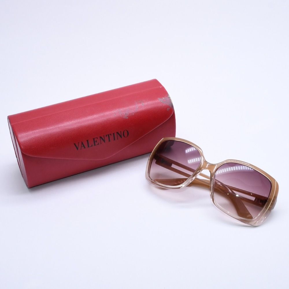 VALENTINO ヴァレンティノ スクエア型サングラス アセテート ブラウン アイウェア メガネ 57□17 130 5682/S 美品 中古 4a003018 VALENTINO ヴァレンティノ スクエア型サングラス アセテート ブラウン