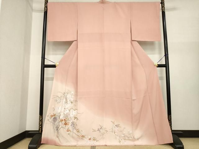 平和屋着物●豪華色留袖　刺繍　花車文　暈し染め　さが美扱い　正絹　逸品　未使用　AABI7570ck