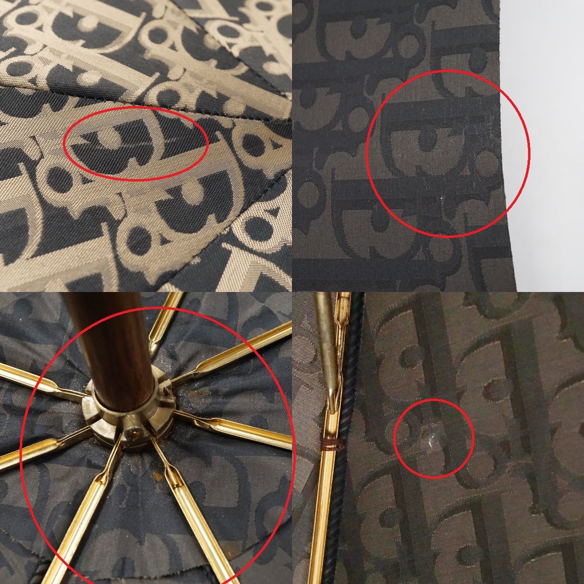 傘 Christian Dior クリスチャンディオール USED品 トロッター柄 天然