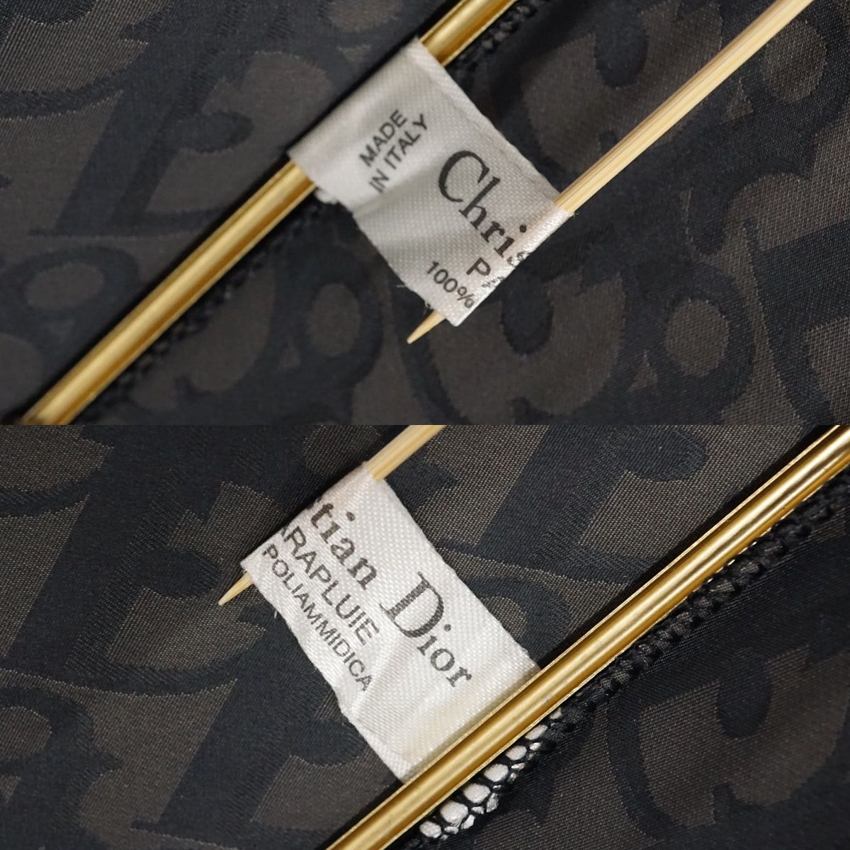 傘 Christian Dior クリスチャンディオール USED品 トロッター柄 天然