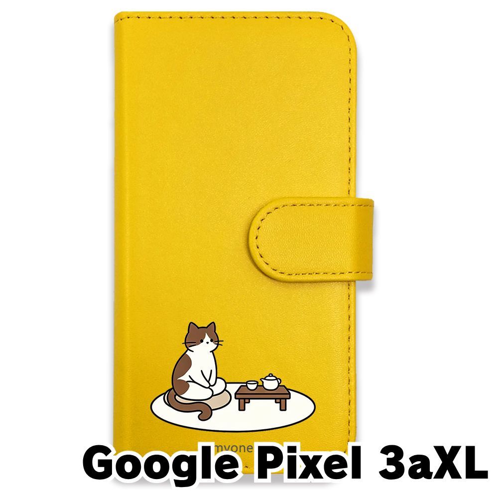 ねこ 新品未使用】 Google Pixel 3a XL 手帳型スマホ ケース (色：イエロー