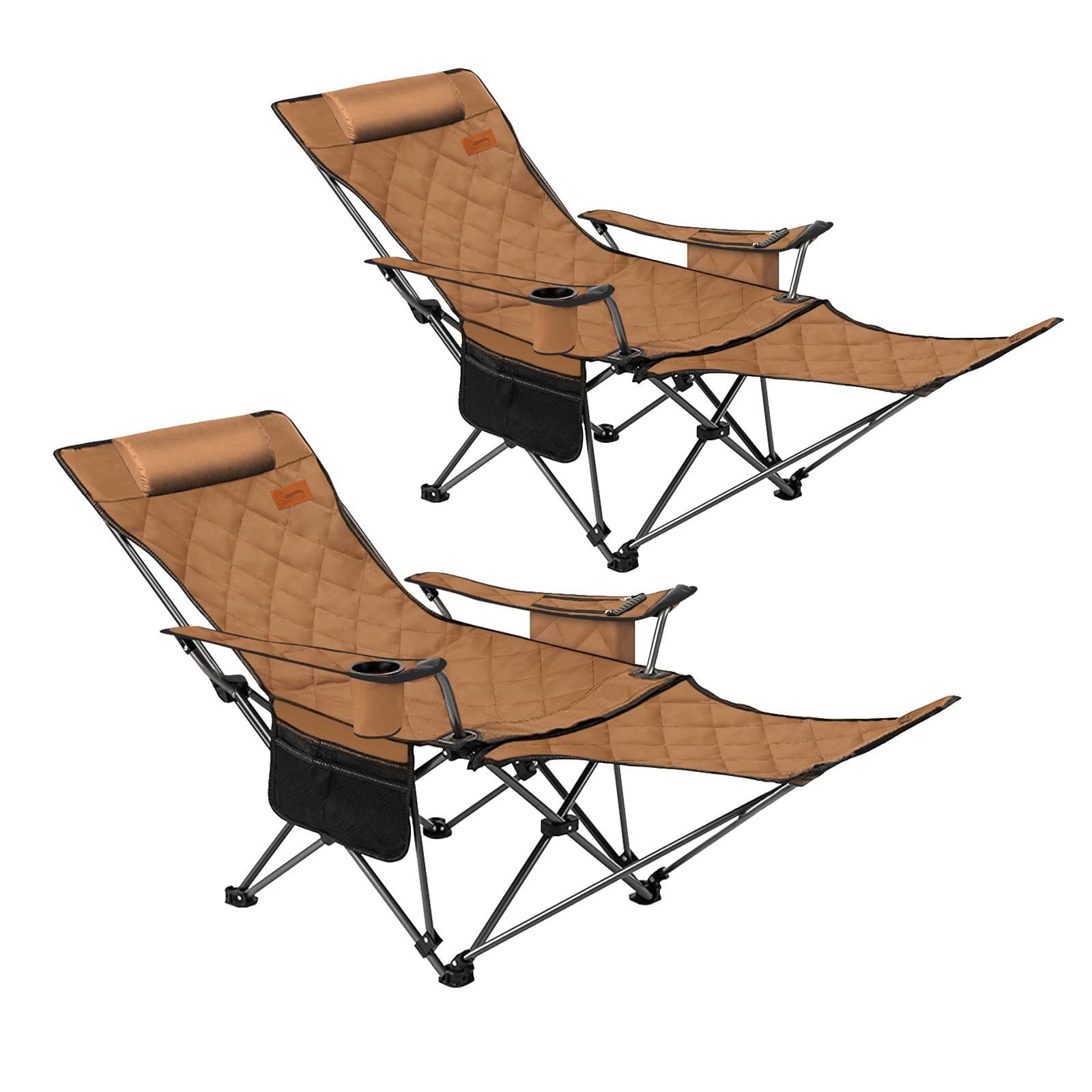 新品 DesertFox リクライニングチェア キャンプ椅子 単品/セット 4way 仮眠 昼寝 4段階調整 四季適用 アウトドアチェア クーラーボックス付き 【耐荷重150kg】コンパクト 折りたたみチェア 軽量 イス 【 独自開発のカップホルダー】携帯便利