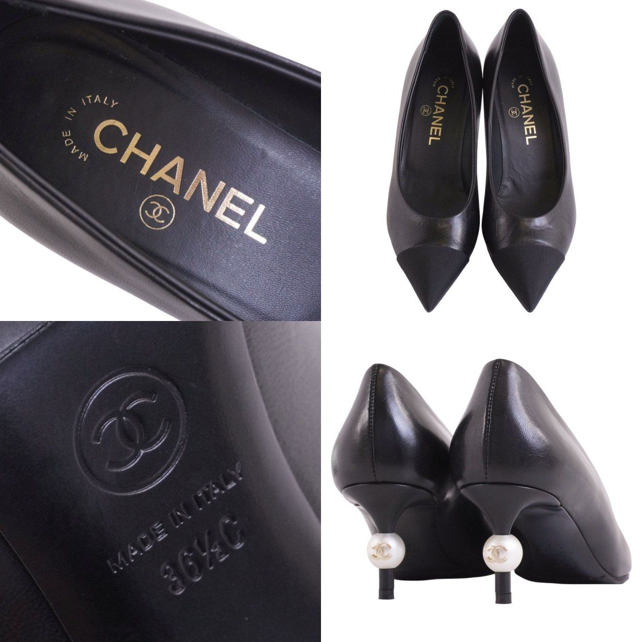 タイムセール❗️CHANEL シャネル　ココマークパール パンプス 極美品 シャネル CHANEL パンプス G3456 ココマーク フェイクパール