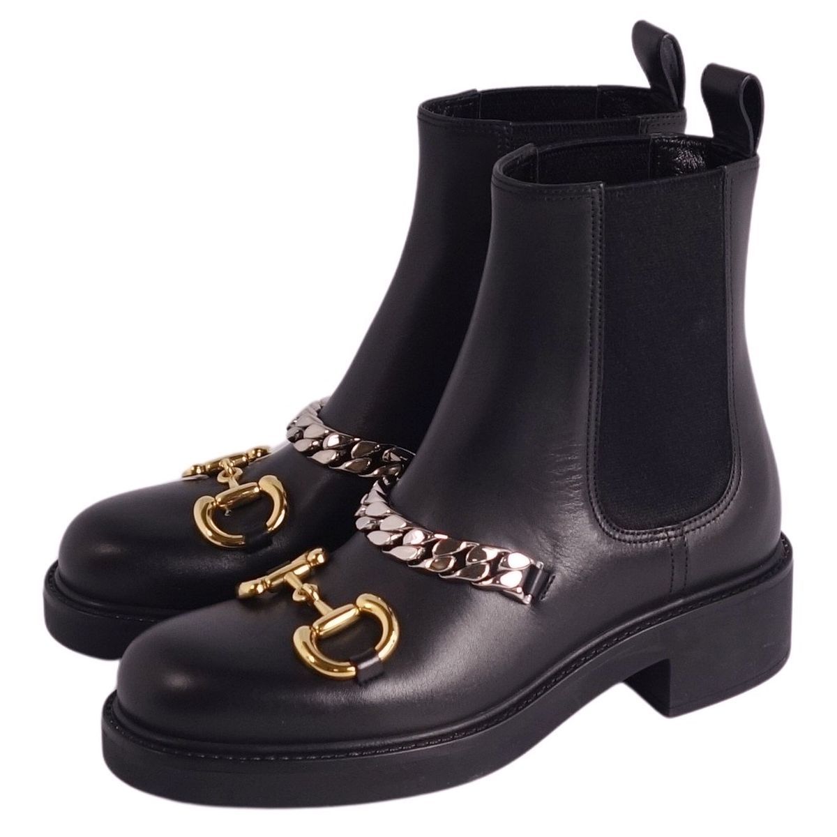 未使用 グッチ GUCCI サイドゴアブーツ チェルシーブーツ ホースビット 