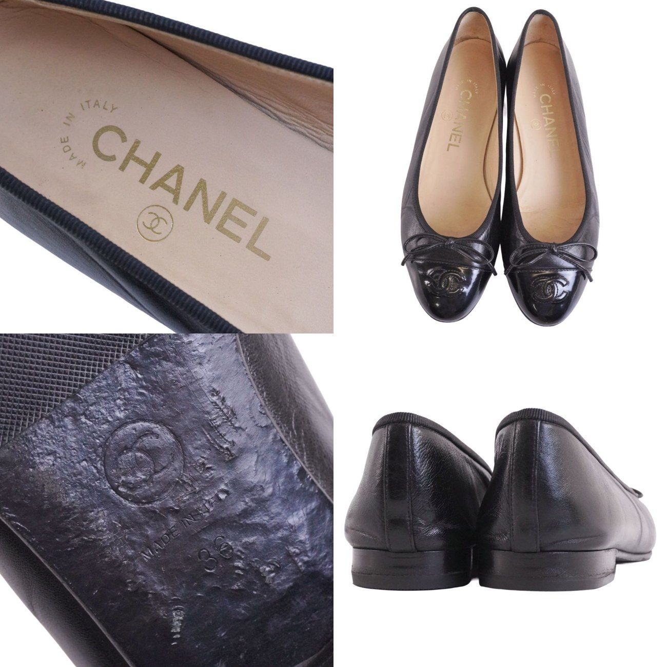 美品 シャネル CHANEL パンプス バレエシューズ バレリーナ A02819