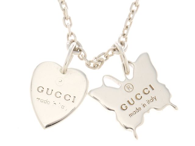 GUCCI グッチ ジュエリー ハート&バタフライNC/SV/6.9g 貴金属・宝石