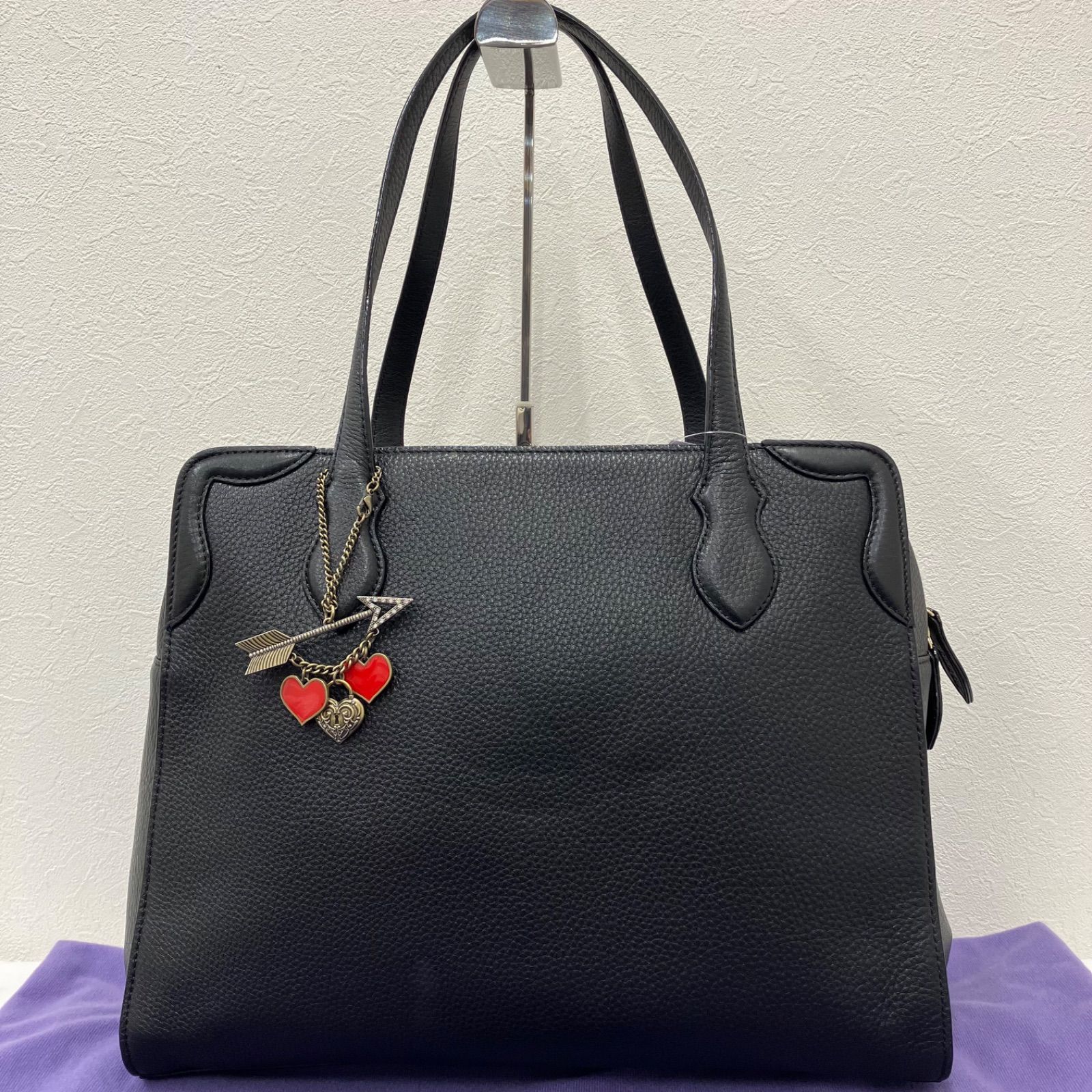Y4012 ANNA SUI アナスイ トートバッグ ハンドバッグ ブラック 黒 