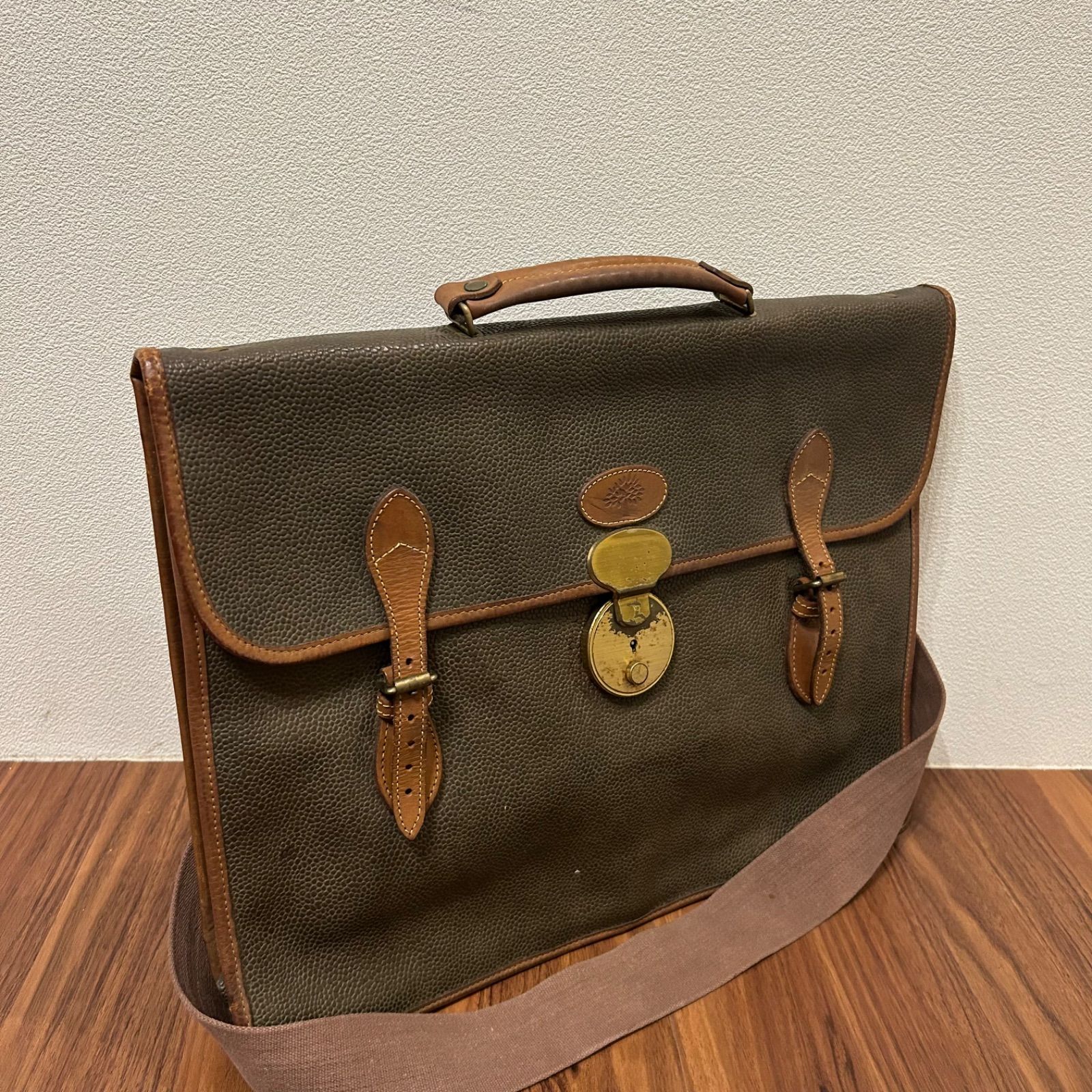 80s イングランド製 MULBERRY マルベリー メンズ ビジネスバッグ 書類