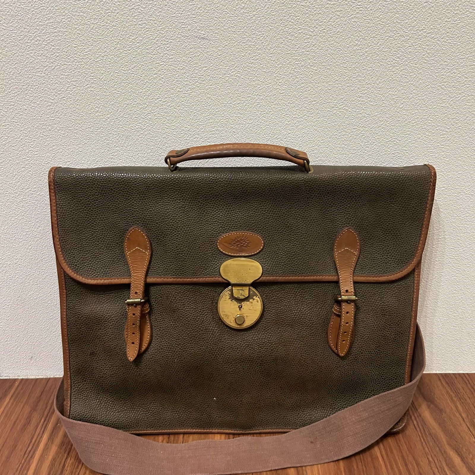 80s イングランド製 MULBERRY マルベリー メンズ ビジネスバッグ 書類