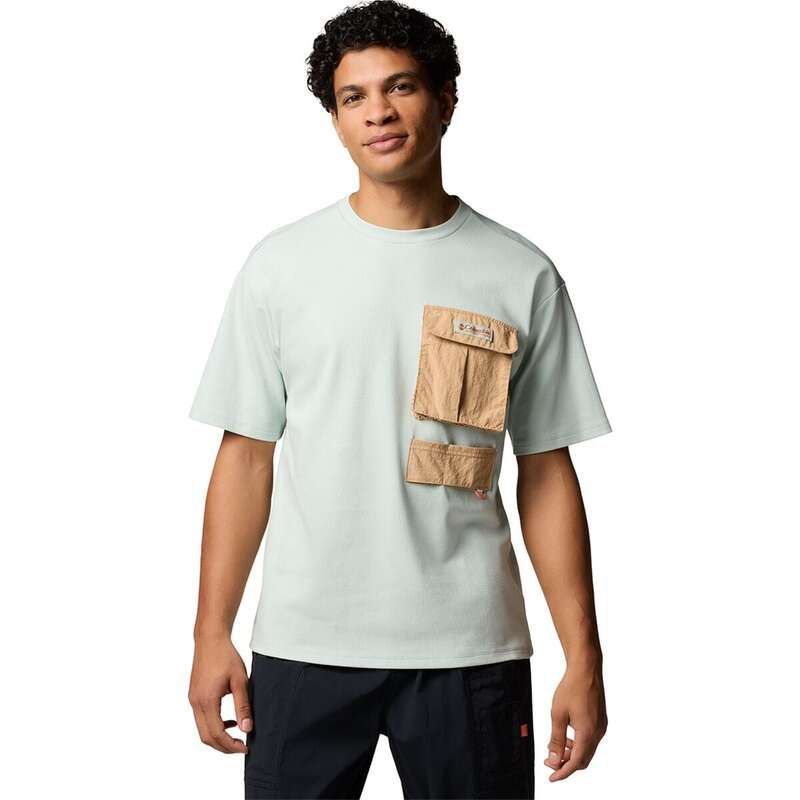 Columbia コロンビア メンズ トップス Columbia(コロンビア) 大きいサイズ 長袖 カジュアルシャツの Tシャツ - バハマ  オープンカラー 半袖プリントＴシャツ ツキャノンアイルショート メンズトップス FM7047 ビッグサイズ 特注 XXXL Beach Party 半袖Tシャツ ブラック×ホワイト　ユニセックス
