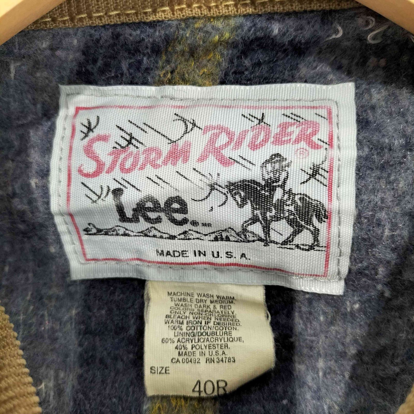 リー Lee 80s USA製 STORM RIDER ストームライダー 縦縞 ブランケット 