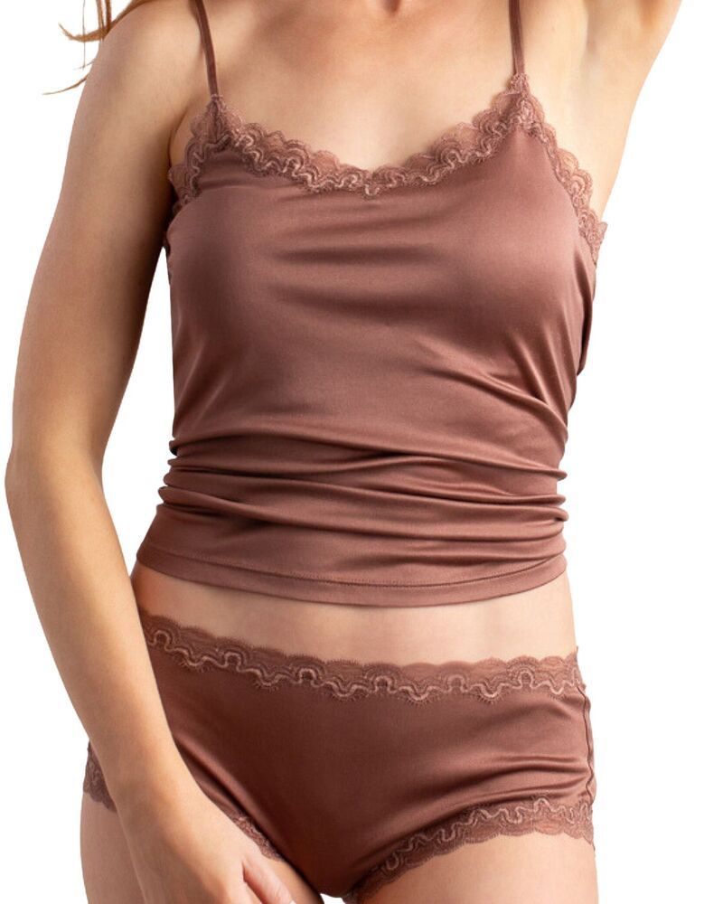 ウィラ ウォーリアー レディース アンダーウェア ナイトウェア レーストリム シルク レース Uwila Warrior Lace Trim Silk Camisole Brown ブラウン