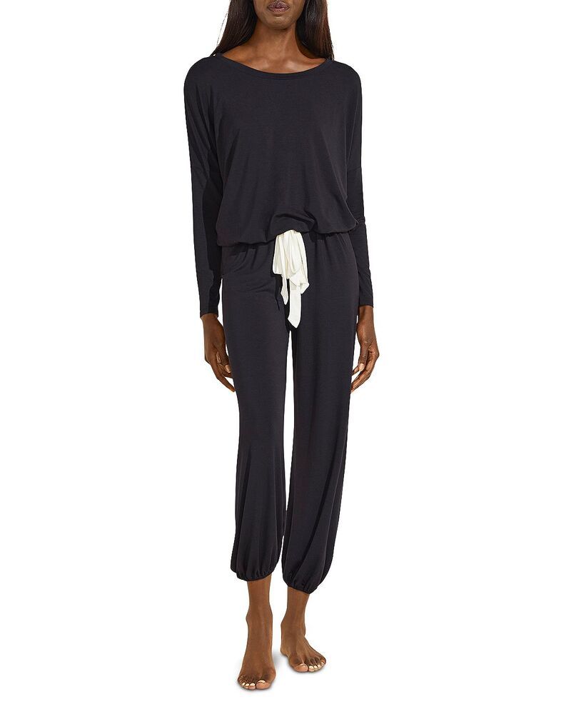 エバージェイ レディース アンダーウェア ナイトウェア Eberjey Gisele Slouchy Pajama Set BlackIvory アイボリー