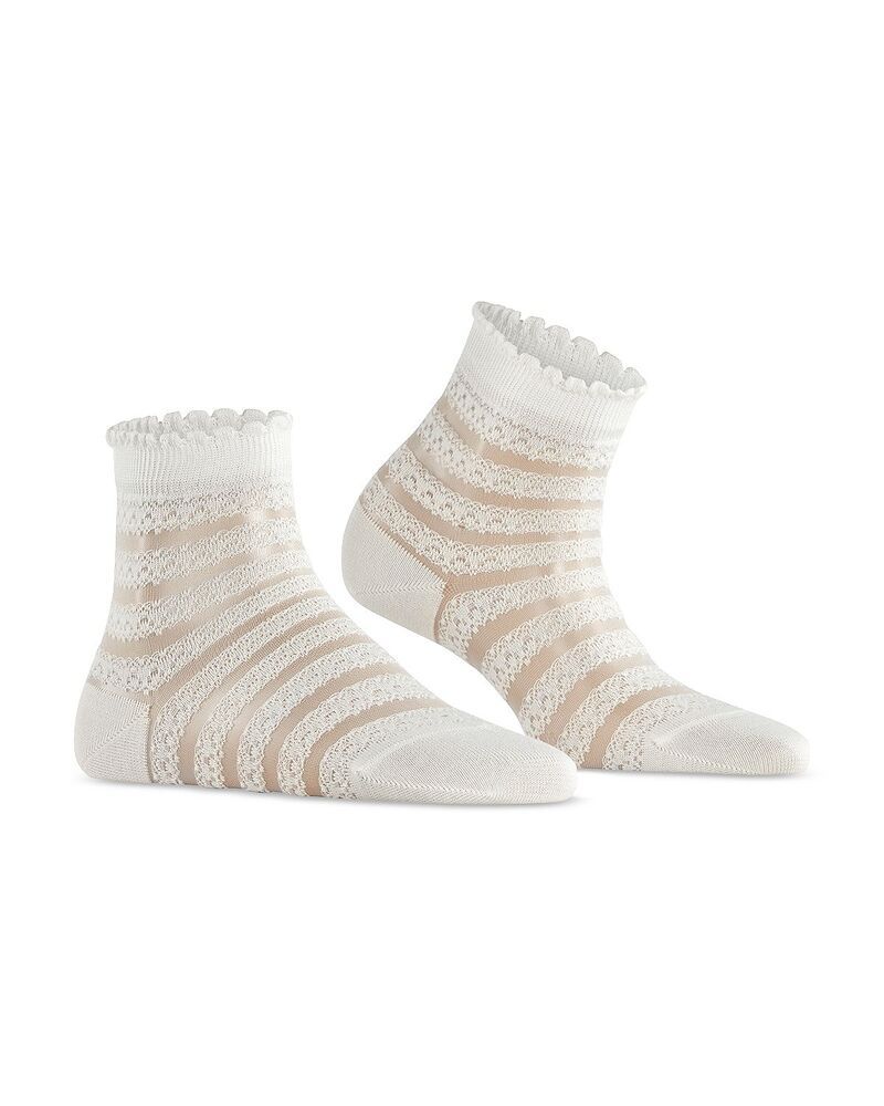ファルケ レディース アンダーウェア 靴下 レース Falke Border Lace Short Socks Offwhite オフホワイト