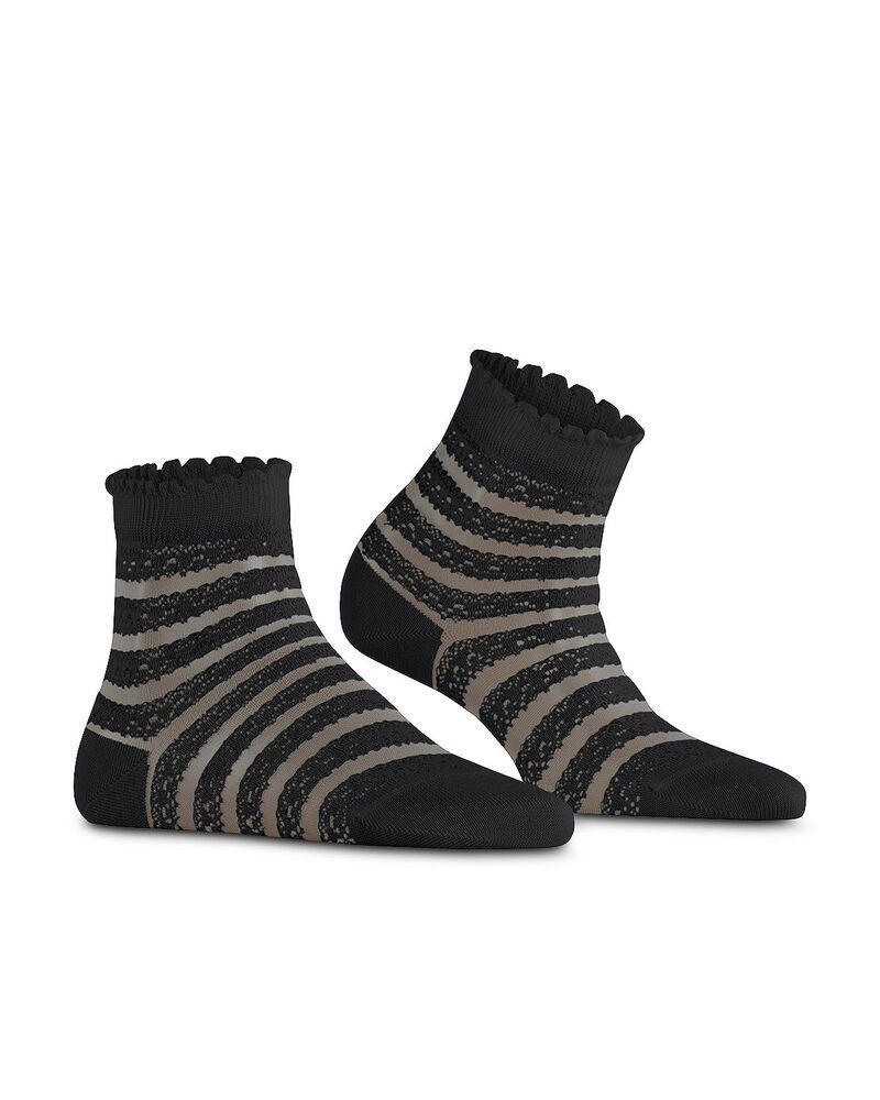 ファルケ レディース アンダーウェア 靴下 レース Falke Border Lace Short Socks Black ブラック