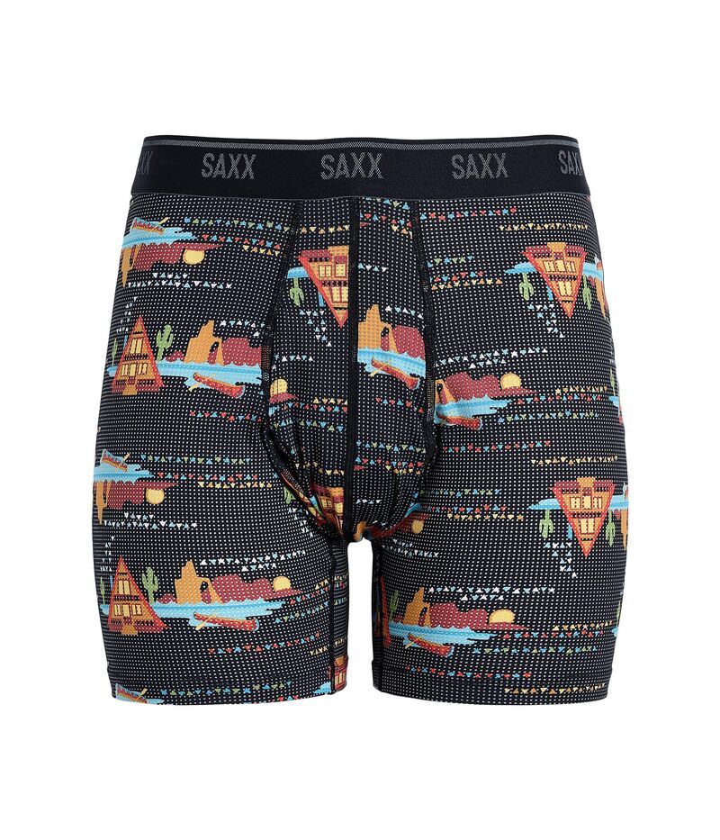 サックスアンダーウェアー メンズ ボクサーパンツ メッシュ SAXX UNDERWEAR Quest Quickdry Mesh Boxer Briefly LakesideBlack ブラック