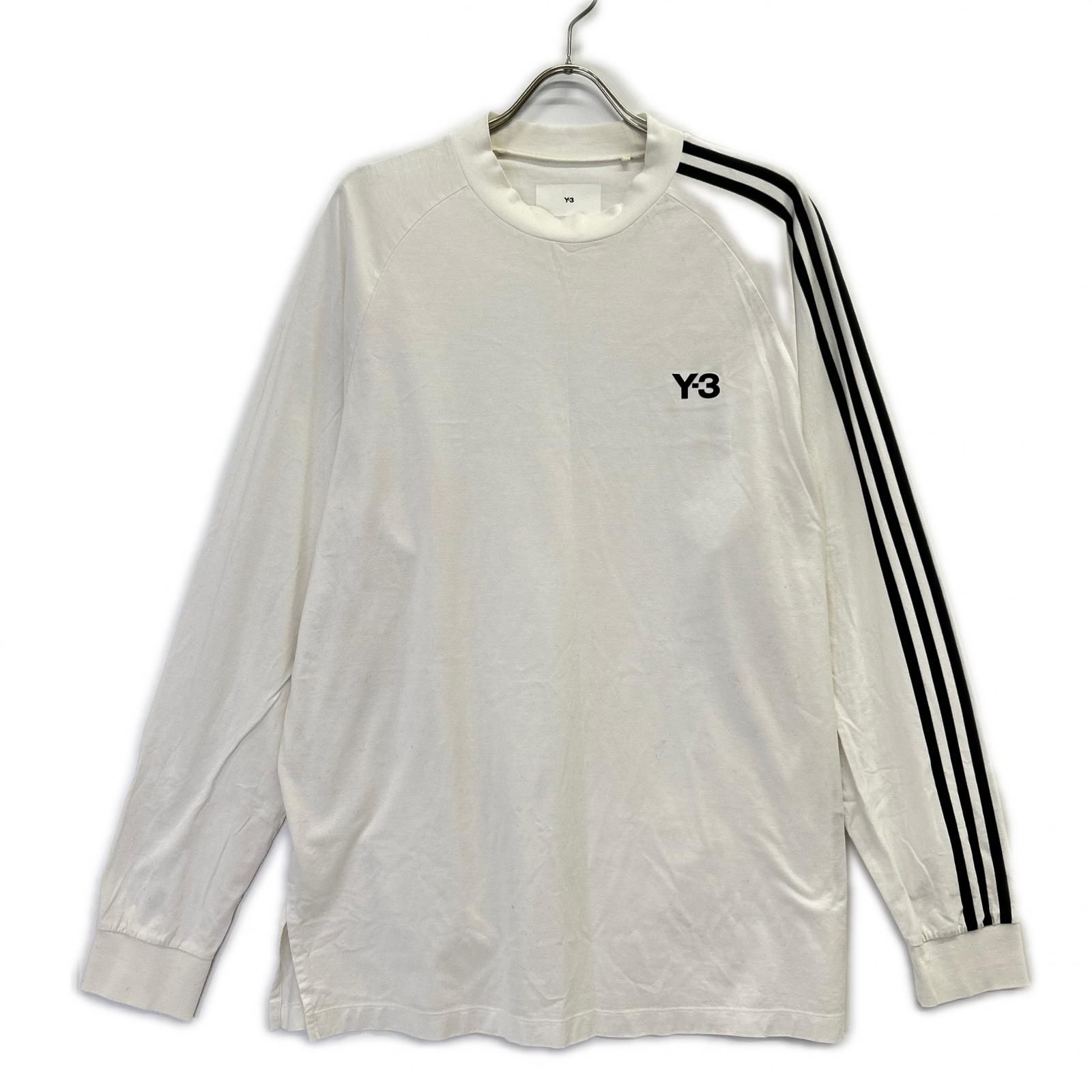 Y-3 ワイスリー IA1421 ホワイト スリーストライプ 長袖カットソー L 