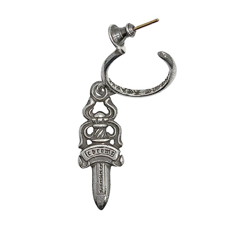 クロムハーツ　ダガーフープ片耳用ピアス Chrome Hearts クロムハーツ No5 DAGGER #5 ダガーフープ ピアス SV925