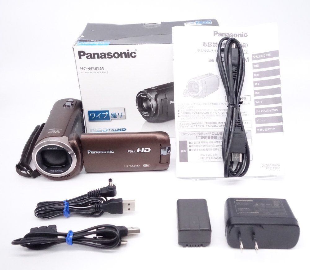 【極上品】Panasonic パナソニック HDビデオカメラ 64GB ワイプ撮り ブラウン HC-W585M-T [W2605081A]