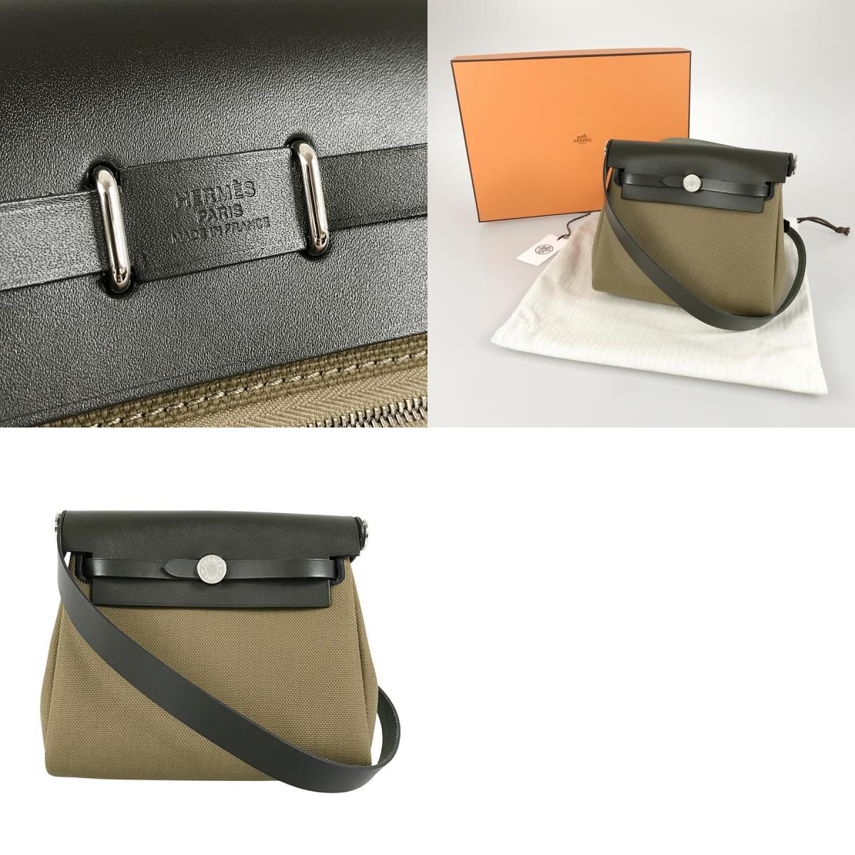 エルメス HERMES エールバッグ ジップ 20 ミニ トワルミリタリー 