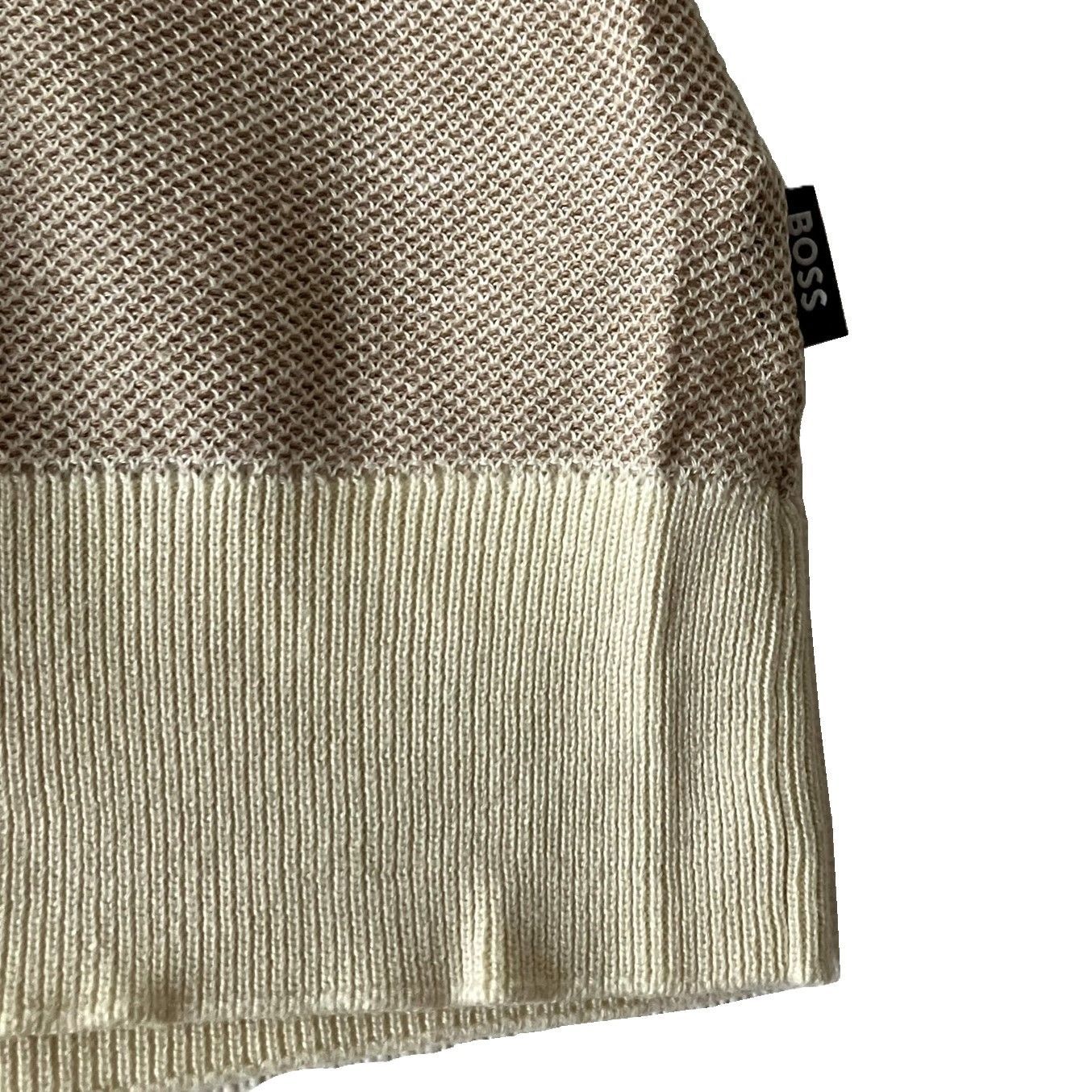 BOSS/ボス】HUGO BOSS 半袖ニット ツートーントップス コットン