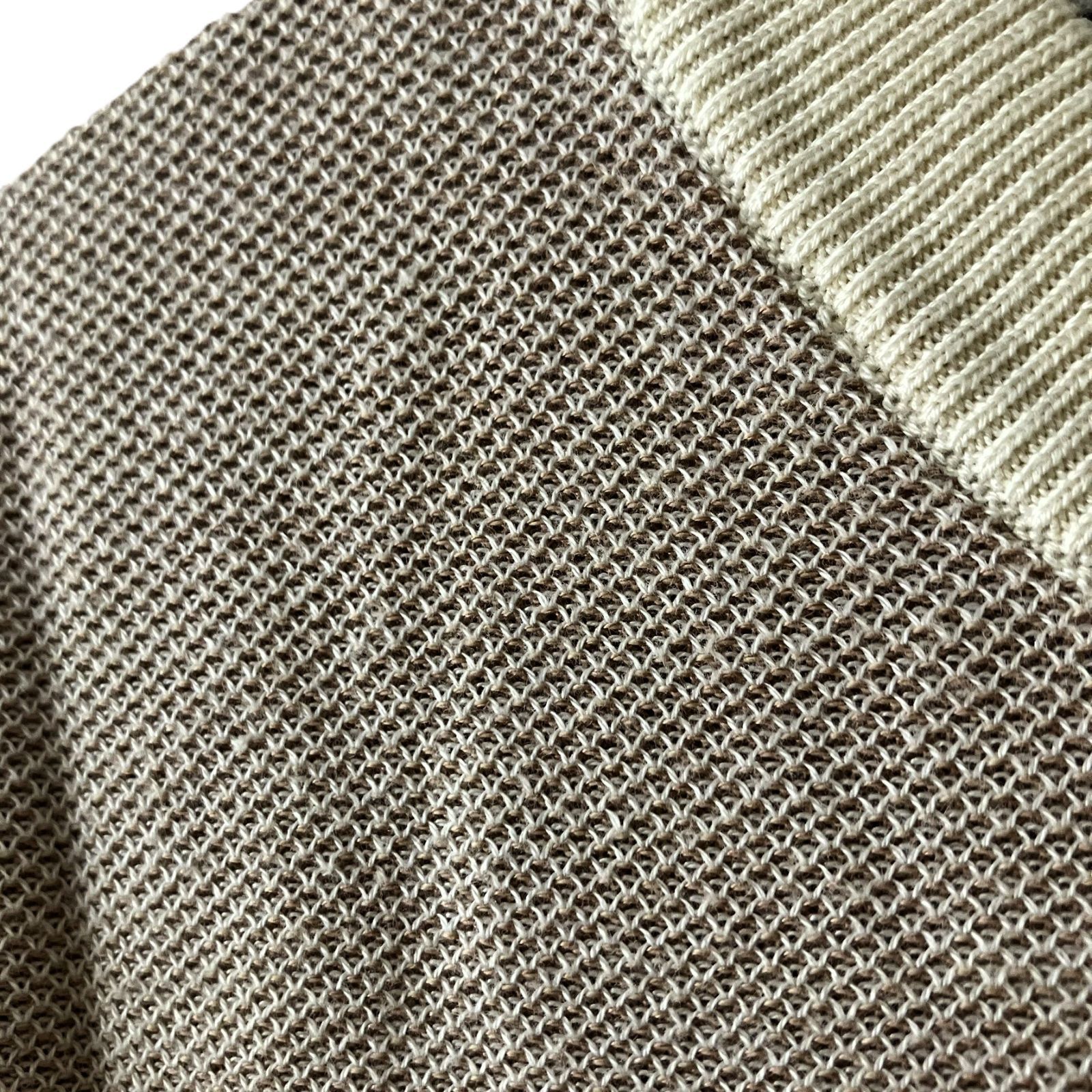 BOSS/ボス】HUGO BOSS 半袖ニット ツートーントップス コットン