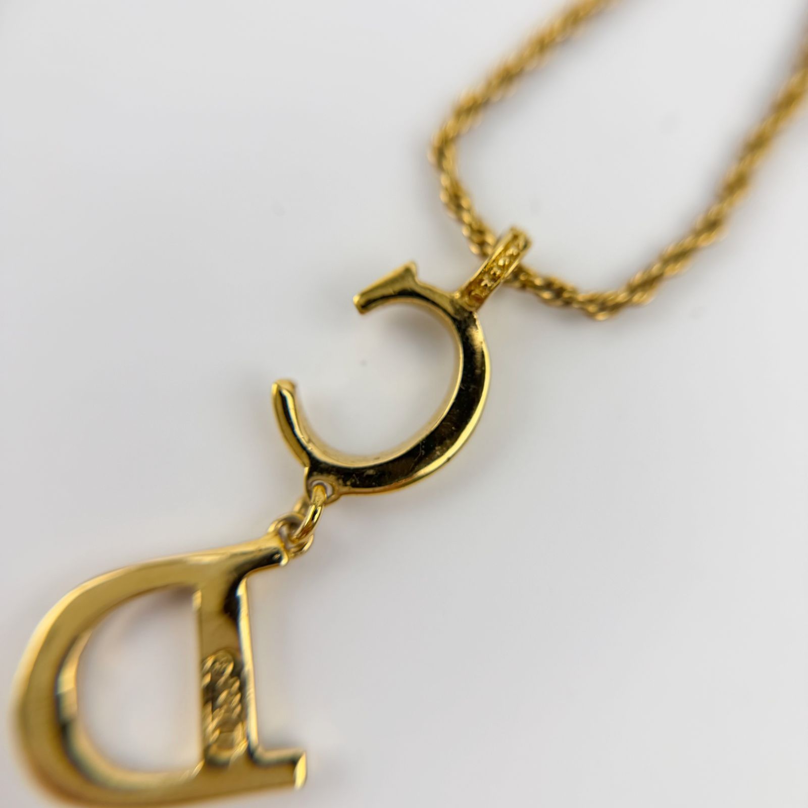 中古】Christian Dior クリスチャン ディオール CDロゴ ネックレス
