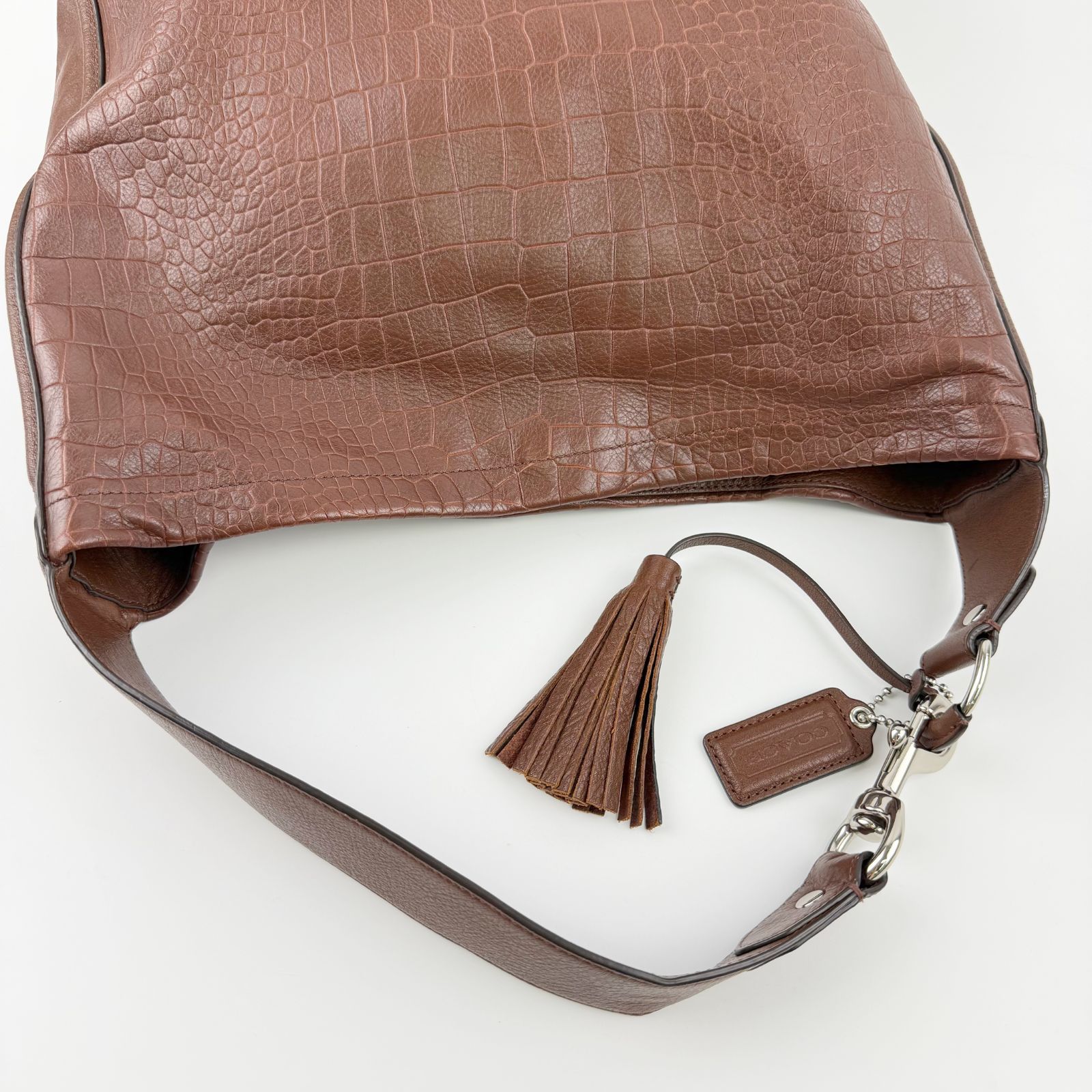 中古】COACH コーチ ショルダーバッグ レザー ブラウン 金具シルバー 