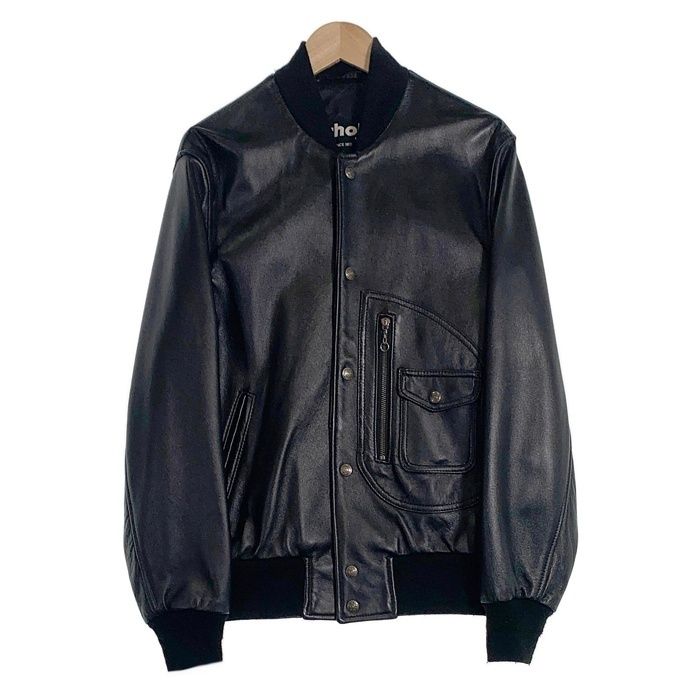 Schott ショット Leather Varsity Jacket  羊革 レザー ヴァーシティー ジャケット ブラック 7571 USA製 Size 38 Schott ショット Leather Varsity Jacket 羊革 レザー ヴァーシティー