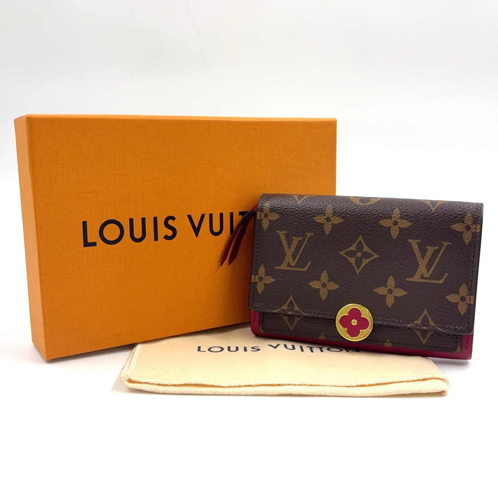 Louis Vuitton モノグラム 二つ折り財布　ポルトフォイユ　フロール ルイ ヴィトン】モノグラム ポルトフォイユ フロール コンパクト 2つ折