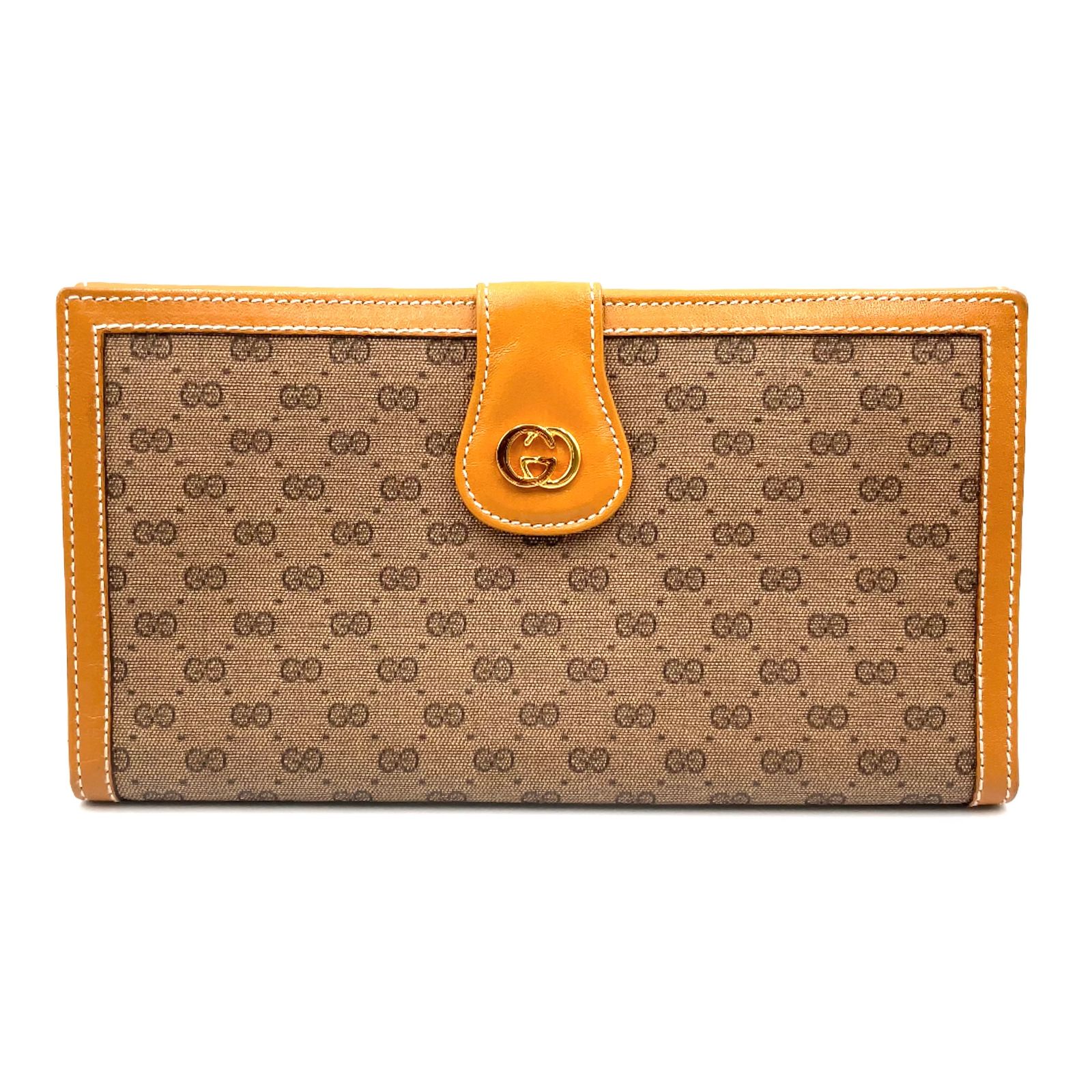 新着】GUCCI マイクロGG モノグラム レザー、PVC イエロー、ベージュ