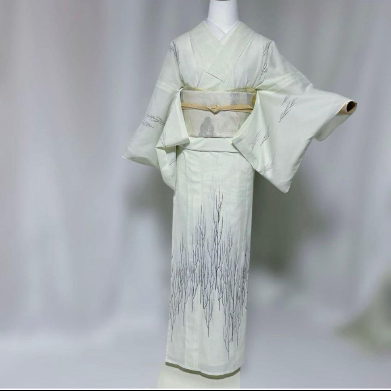 東レ 絽 訪問着 夏袋帯 フルセット 夏帯締め 夏帯揚げ 夏着物 白磁