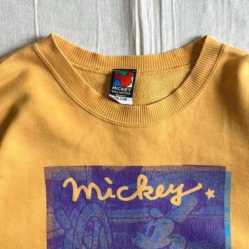 80s ヴィンテージ ミッキー ディズニー　蒸気船ウィリー号 総柄 スウェット 90s vintage Old Disney MICKEY UNLIMITED ディズニー ミッキーマウス